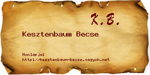 Kesztenbaum Becse névjegykártya